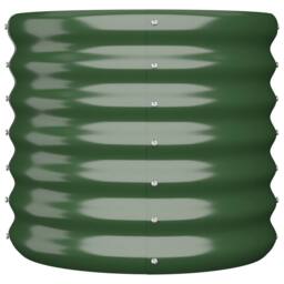 Berkfield Home Garden Planter Powder-coated Steel 40x40x36 cm Green - Size: 40 x 40 x 36 cm - thumbnail 3