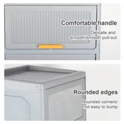 EONLION 6 Tier Plastic Storage Cabinet Durable in Grey - Size: 100 cm - thumbnail 3