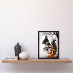 Artery8 Wall Art Print Squirrel Lover Autumn Photo Woodland Animal Art Framed Poster in Black - Size: A4 - thumbnail 4