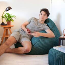 rucomfy Beanbags rucomfy Jumbo Cord Slouchbag - Indoor Classic Bean Bag for Adults in Teal - thumbnail 1