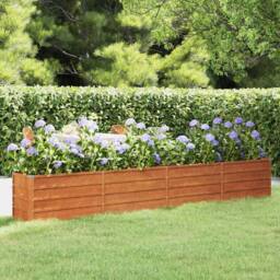Berkfield Home Garden Raised Bed Rusty 320x40x45 cm Corten Steel in Brown - Size: 320 x 40 x 45 cm - thumbnail 2