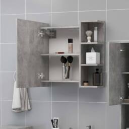 Berkfield Home Durable Bathroom Mirror Cabinet Concrete Grey 62.5x20.5x64 cm Eng
