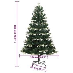 Berkfield Home Beautiful Artificial Hinged Christmas Tree with Flocked Snow 180 cm in Green - thumbnail 9