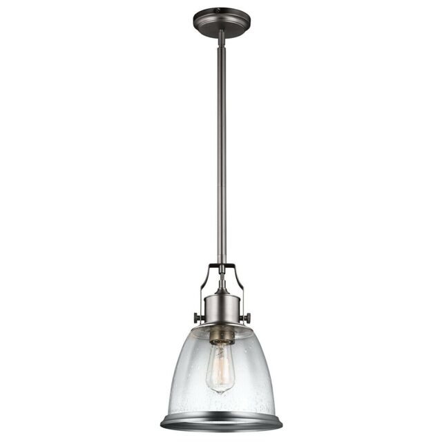 Loops 1 Bulb Ceiling Pendant Light Fitting Satin Nickel LED E27 75W Bulb in Metallics