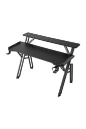 Living and Home 120 x 60 x 80cm Office Gaming Desk with LED Lights & Monitor Stand in Black - Size: 120 x 60 x 80 cm - thumbnail 3