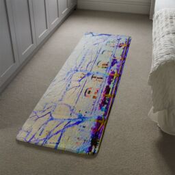 Benjamin Tate Design Blue Tress Runner Rug in Natural - Size: 67 cm x 230 cm - thumbnail 4