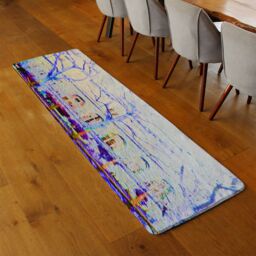 Benjamin Tate Design Blue Tress Runner Rug in Natural - Size: 67 cm x 230 cm - thumbnail 2