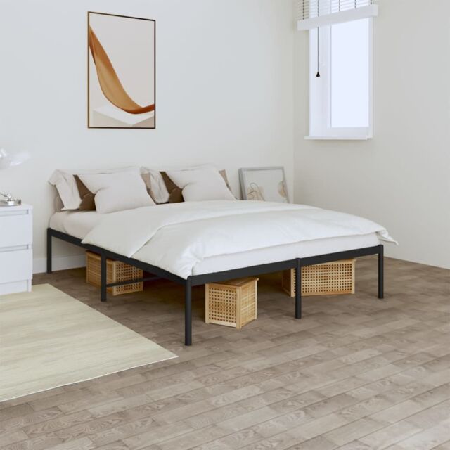 Berkfield Home Metal Bed Frame Black 150x200 cm King Size - image 1