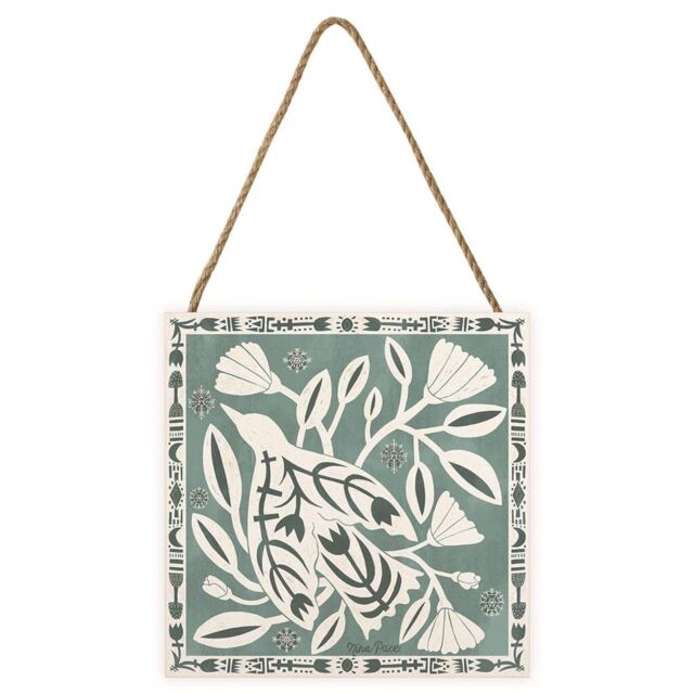 Nina Pace Frosted Branches Wooden Block in White - image 1