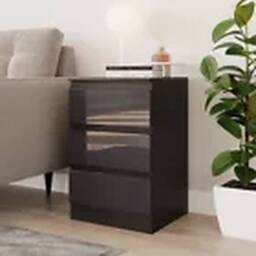 Havendro Black + Grey 3 Drawer Wooden Bedroom Chest Cabinet No Handle - thumbnail 3