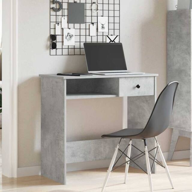 Berkfield Home Decorative Desk Concrete Grey 80x40x75 cm Engineered Wood - Size: 80 x 40 x 75 cm - image 1