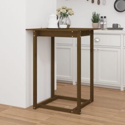 Berkfield Home Bar Table Honey Brown 80x80x110 cm Solid Wood Pine - Size: 80 x 80 x 110 cm - thumbnail 1