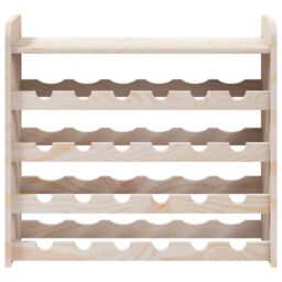 Berkfield Home Wine Rack with Top Board 67.5x25x60 cm Solid Wood Pine in Brown - thumbnail 5