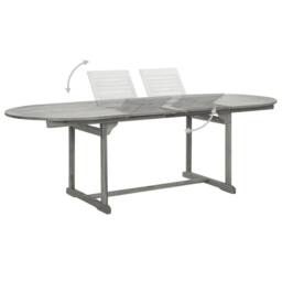 Berkfield Home 7 Piece Garden Dining Set Solid Wood Acacia in Grey - thumbnail 5