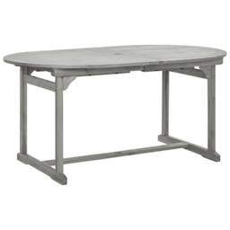 Berkfield Home 7 Piece Garden Dining Set Solid Wood Acacia in Grey - thumbnail 6