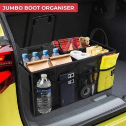 NESTLUNE Car Boot Organiser Foldable Portable Heavy Duty Large Car in Black - thumbnail 6