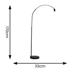 ValueLights Louis Black Metal Arched Stem Curved Floor Lamp Base - thumbnail 4