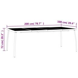 Berkfield Home Garden Table Anthracite 200x100x72 cm Steel Mesh in Charcoal - Size: 200 x 100 x 72 cm - thumbnail 7