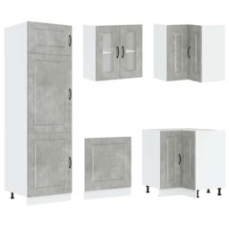 Berkfield Home 14 Piece Kitchen Cabinet Set Kalmar Concrete Grey Engineered Wood - thumbnail 5