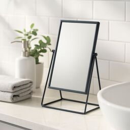 Harbour Housewares 2x 39cm Rectangle Makeup Mirrors - Dressing Table Tabletop Cosmetic Bathroom Mirror in Black - Size: 2x 39 cm - thumbnail 3
