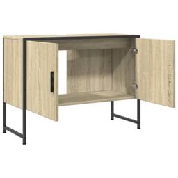 Berkfield Home Bathroom Sink Cabinet Sonoma Oak 80x33x60 cm Engineered Wood in Light Tan - Size: 80 x 33 x 60 cm - thumbnail 6