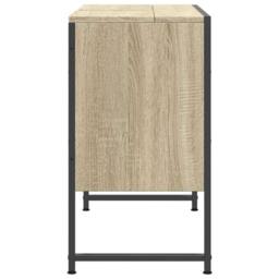 Berkfield Home Bathroom Sink Cabinet Sonoma Oak 80x33x60 cm Engineered Wood in Light Tan - Size: 80 x 33 x 60 cm - thumbnail 7