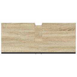Berkfield Home Bathroom Sink Cabinet Sonoma Oak 80x33x60 cm Engineered Wood in Light Tan - Size: 80 x 33 x 60 cm - thumbnail 9