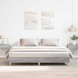 Berkfield Home Bed Frame without Mattress Grey Sonoma 160x200cm Engineered Wood - Size: 160x200 cm - thumbnail 2