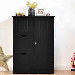 VOGREX 3-Drawer Freestanding Bathroom Storage Cabinet in Black - thumbnail 6