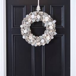 Dibor 50cm Giant Morning Frost Xmas Decor Front Door Wreath Christmas Wreath in Red - thumbnail 3