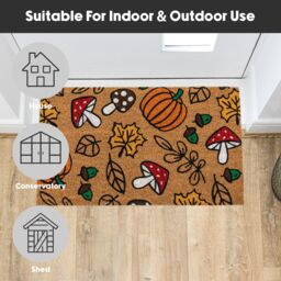 JVL Latex Backed Coir Entrance Doormat 45x75cm - Autumn in Brown - Size: 40 cm x 75 cm - thumbnail 8