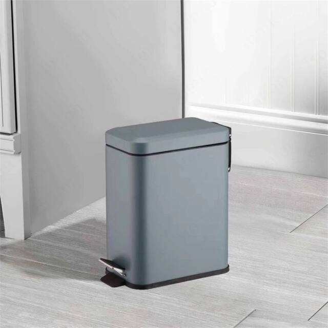 EONLION Slate 5 LITER BATHROOM TOILET SLIM PEDAL BIN in Dark Grey - Size: 100 cm - image 1