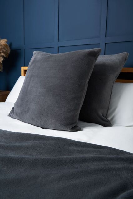 BHS Microfleece Cushion in Charcoal - Size: 59 cm x 59 cm - image 1