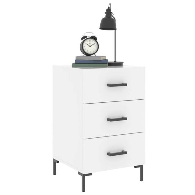 Berkfield Home Modern Bedside Cabinet White 40x40x66 cm Engineered Wood - Size: 40 x 40 x 66 cm - image 1
