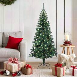 Berkfield Home Artificial Pre-lit Christmas Tree Green 150 cm PVC & Metal