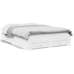 Berkfield Home Bed Frame with Drawers without Mattress White 120x190 cm Small Double - thumbnail 2