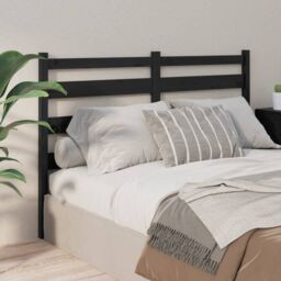Berkfield Home Bed Headboard Black 126x4x100 cm Solid Wood Pine - Size: 126 x 4 x 100 cm