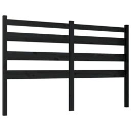Berkfield Home Bed Headboard Black 126x4x100 cm Solid Wood Pine - Size: 126 x 4 x 100 cm - thumbnail 2