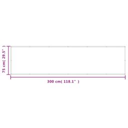 Berkfield Home Balcony Screen Light Grey 75x300 cm 100% Polyester Oxford - thumbnail 6