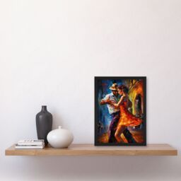 Artery8 Wall Art Print Salsa Street Dance Colourful Dancing Painting Rhythm Body Energy Theatre Arts Artwork Art Framed - Size: A4 - thumbnail 4