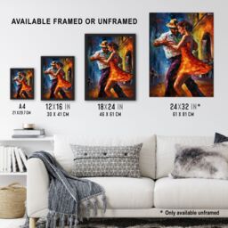 Artery8 Wall Art Print Salsa Street Dance Colourful Dancing Painting Rhythm Body Energy Theatre Arts Artwork Art Framed - Size: A4 - thumbnail 3