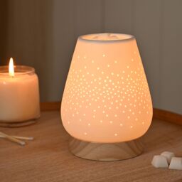 Hestia Tapered Aroma Lamp in White - thumbnail 1