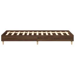 Berkfield Home Bed Frame No Mattress Brown Oak 100x200 cm Engineered Wood - thumbnail 6