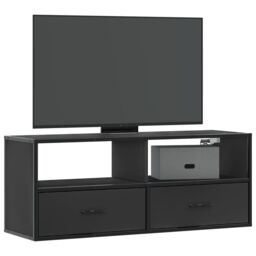 Berkfield Home TV Cabinet Black 100x31x39.5 cm Engineered Wood & Metal - thumbnail 1