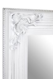 Orsina Baroque Rectangle Gold Wall Mirror, Decorative Wooden Frame Mirror For Console Table, Antique Floral Mirror in White - thumbnail 2