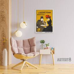 "Artery8 Liqueur Mont Christ Vintage Ad Canvas Wall Art Print Cappiello in Orange - Size: W18"" x H24""" - thumbnail 3