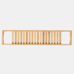 OHS Bamboo Bathroom Tub Rack Storage Caddy Shelf Tray Holder Tidy in Natural - thumbnail 4
