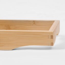 OHS Bamboo Bathroom Tub Rack Storage Caddy Shelf Tray Holder Tidy in Natural - thumbnail 6
