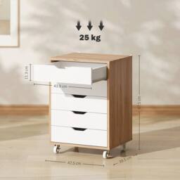 KORVIXA Oak Vertical Filing Cabinet with 5 Drawers in Light Oak - Size: 0.6m2 - thumbnail 2
