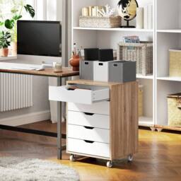 KORVIXA Oak Vertical Filing Cabinet with 5 Drawers in Light Oak - Size: 0.6m2 - thumbnail 5